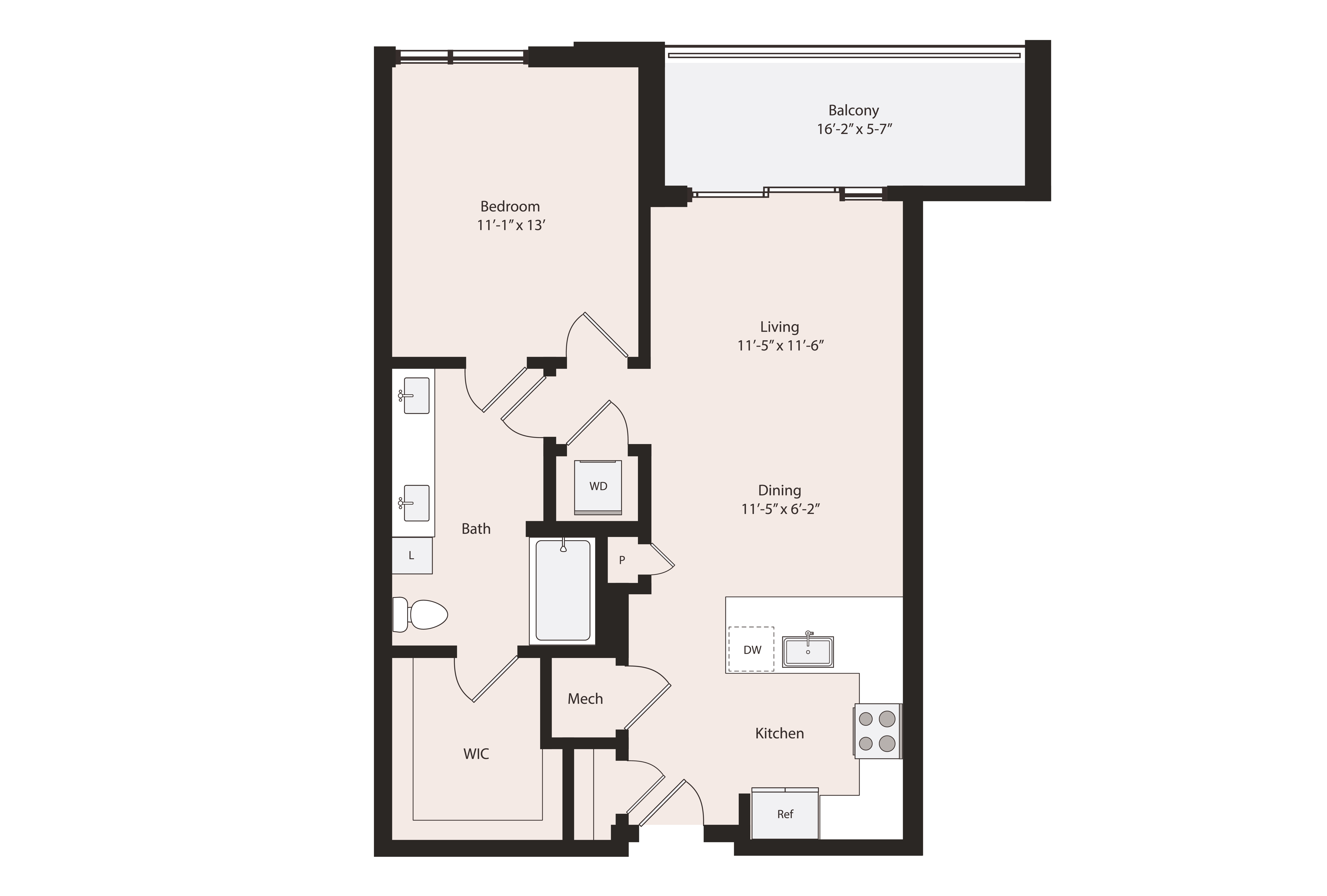 Floor plan layout diagram for A1-1